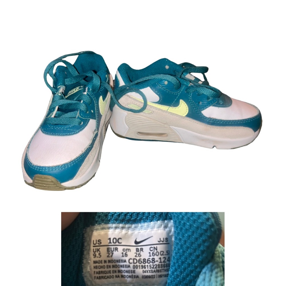 Nike Kids Turquoise and White Sneakers